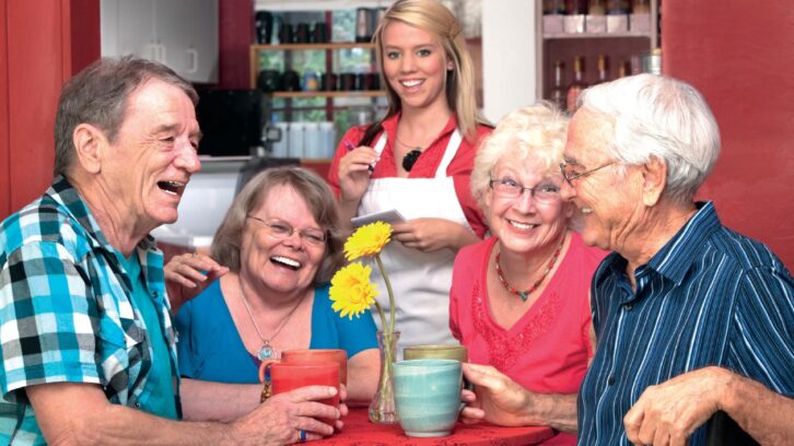 Seniors at a café