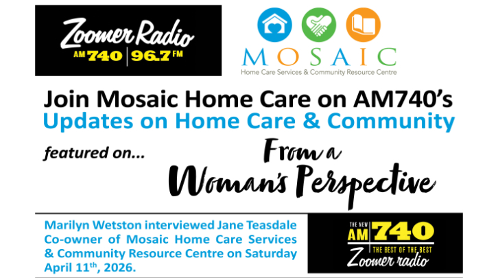 Mosaic’s Jane Teasdale featured on Zoomer Radio (AM740 / 96.7FM)